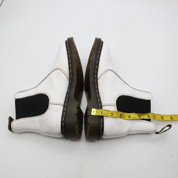 Doc Dr Martens White Leather 2976 Chelsea Boot Women's Size 8 Pull On Shoes - Picture 5 of 12